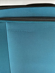AMERICAN TOURISTER Zoom Turbo Softside Expandable Spinner Wheel Luggage - Teal Blue/Checked-Large 28-Inch