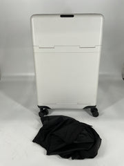 Barmes Design Carry-on Luggage including Laptop Satchel, Essentials Bag, Sorted Case - White w/ Nylon Accessories/Carry-On