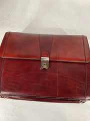 Bosca Old Leather Single Gusset Flapover Brief - Dark Brown/One Size