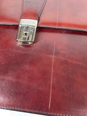 Bosca Old Leather Single Gusset Flapover Brief - Dark Brown/One Size