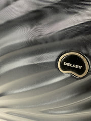 Delsey Alexis Lightweight Luggage Set, Double Wheel Hardshell Suitcases, Expandable Spinner Suitcase with TSA Lock and Carry On to Delsey Alexis Lightweight Luggage, Double Wheel Hardshell Suitcases, Expandable Spinne - Navy/Checked-Medium 25-Inch