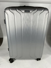 NONSTOP NEW YORK Luggage Expandable Spinner Wheels hard side shell Travel Suitcase Set 3 Piece Lightweight, TSA Lock, Double USB Port + 2 packing cubes - Silver/3-Piece Set (20/24/28)