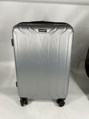 NONSTOP NEW YORK Luggage Expandable Spinner Wheels hard side shell Travel Suitcase Set 3 Piece Lightweight, TSA Lock, Double USB Port + 2 packing cubes - Silver/3-Piece Set (20/24/28)