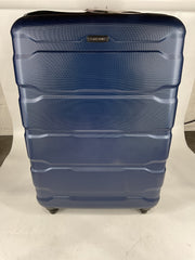 Samsonite Omni Pc Hardside Expandable Luggage with Spinner Wheels - Navy/Checked-Large 28-Inch