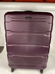 Samsonite Omni Pc Hardside Expandable Luggage with Spinner Wheels - Purple/Checked-Large 28-Inch