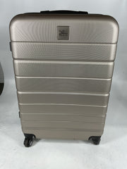 Skyway Epic 2.0 Hardside Lightweight and Durable ABS Shell Luggage, Spacious with Dual Spinning Wheels, Comfort Grip and Expandable, Men and Women - Bone/Checked-Medium 24-Inch