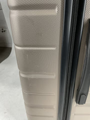 Skyway Epic 2.0 Hardside Lightweight and Durable ABS Shell Luggage, Spacious with Dual Spinning Wheels, Comfort Grip and Expandable, Men and Women - Bone/Checked-Medium 24-Inch