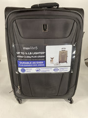 Travelpro Maxlite 5 Softside Expandable Luggage with 4 Spinner Wheels, Lightweight Suitcase, Men and Women - Black/Checked-Medium 25-Inch