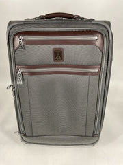 Travelpro Platinum Elite Softside Expandable Luggage, 2 Wheel Upright Suitcase, USB Port, Men and Women - Vintage Grey/Carry-On 22-Inch