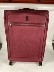 Travelpro Platinum Elite Softside Expandable Luggage, 8 Wheel Spinner Suitcase, USB Port, Suiter, Men and Women - Bordeaux/Checked-Large 29-Inch