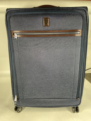 Travelpro Platinum Elite Softside Expandable Luggage, 8 Wheel Spinner Suitcase, USB Port, Suiter, Men and Women - True Navy/Checked-Large 29-Inch