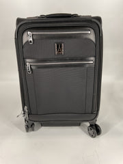 Travelpro Platinum Elite Softside Expandable Luggage, 8 Wheel Spinner Suitcase, USB Port, Fits up to 15" Laptop, Men and Women, Business Plus - Shadow Black/Carry-On 20-Inch