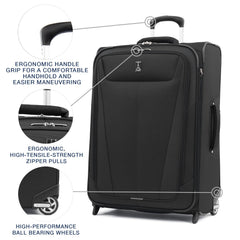 Travelpro Maxlite 5 Softside Expandable Upright 2 Wheel Luggage, Lightweight Suitcase, Men and Women U4