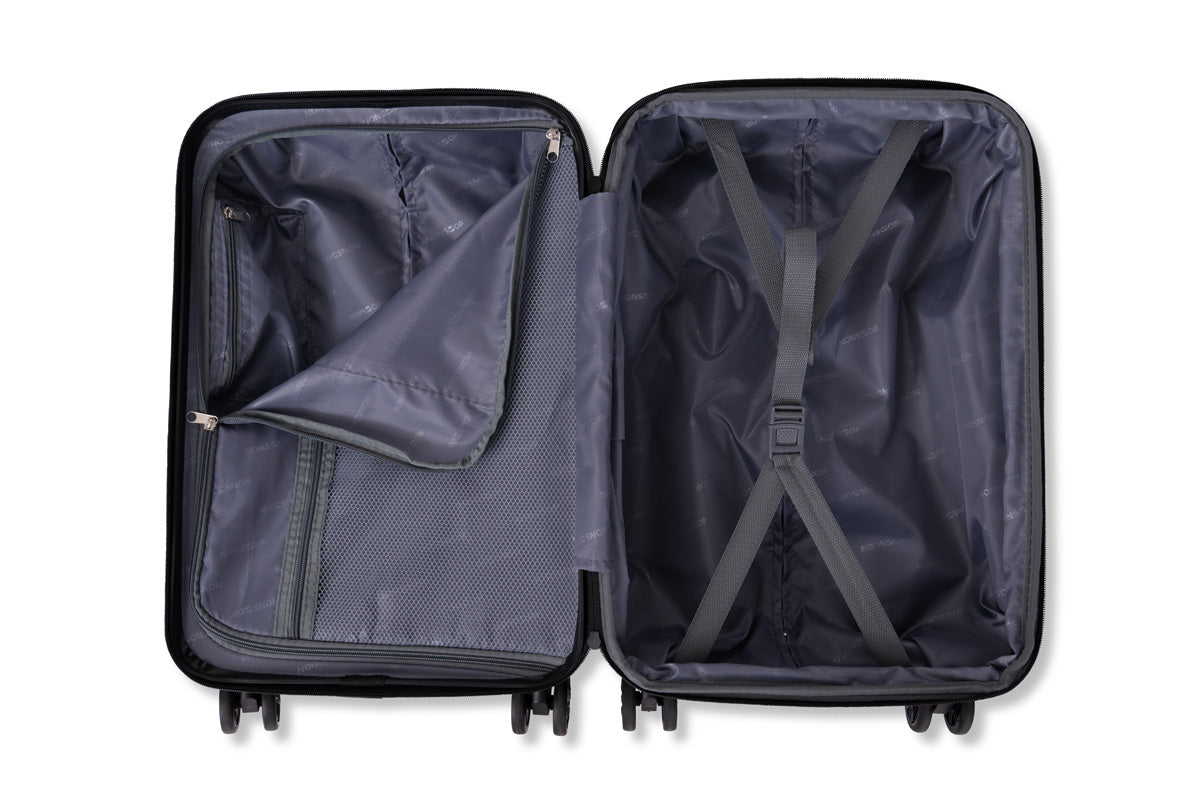 NONSTOP New York Elite Luggage Expandable Lightweight Spinner Wheels hard side shell Travel Suitcase Set, TSA Lock, Double USB Port, 3 packing cubes ( Black , 3-piece Set (20/24/28) ) Black 3 Piece Set 20 24 28 U1