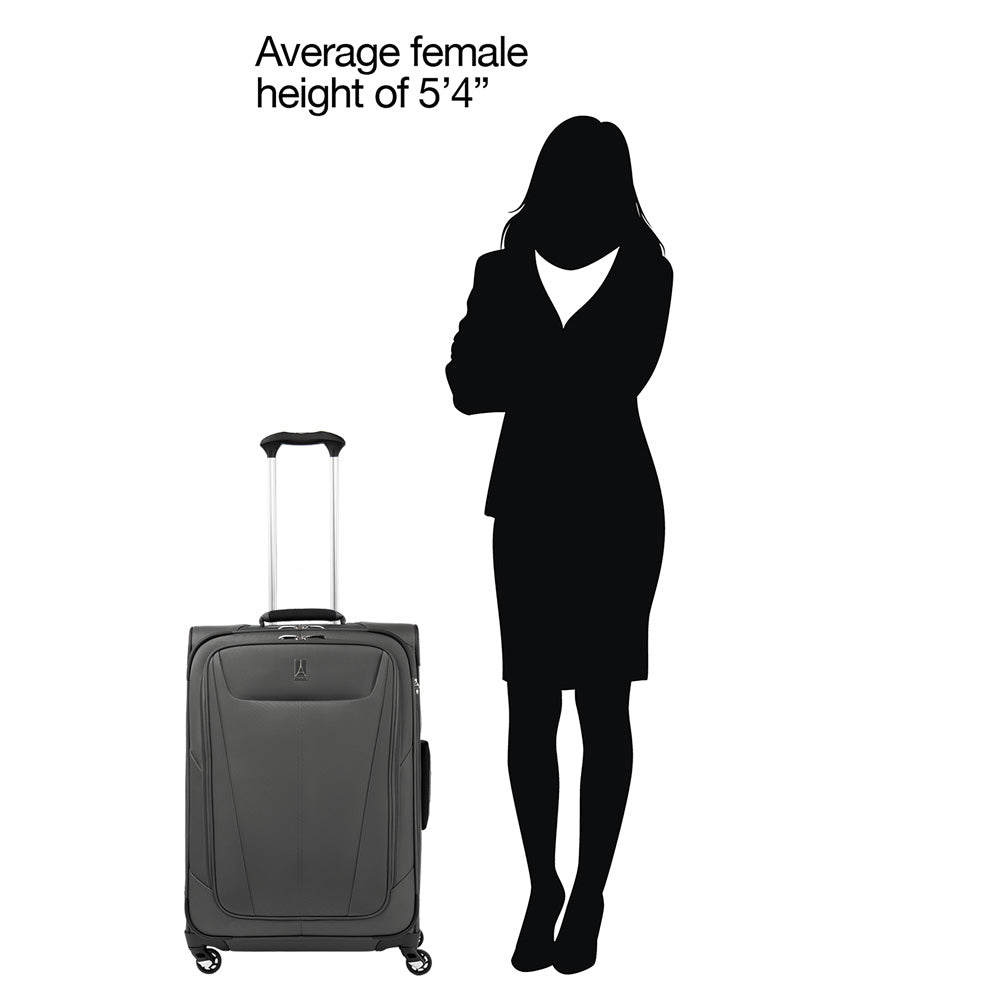 Travelpro Maxlite 5 Softside Expandable Luggage with 4 Spinner Wheels, Lightweight Suitcase, Men and Women ( Shadow Grey , Checked-Medium 25-Inch ) Shadow Grey Checked Medium 25 Inch U3