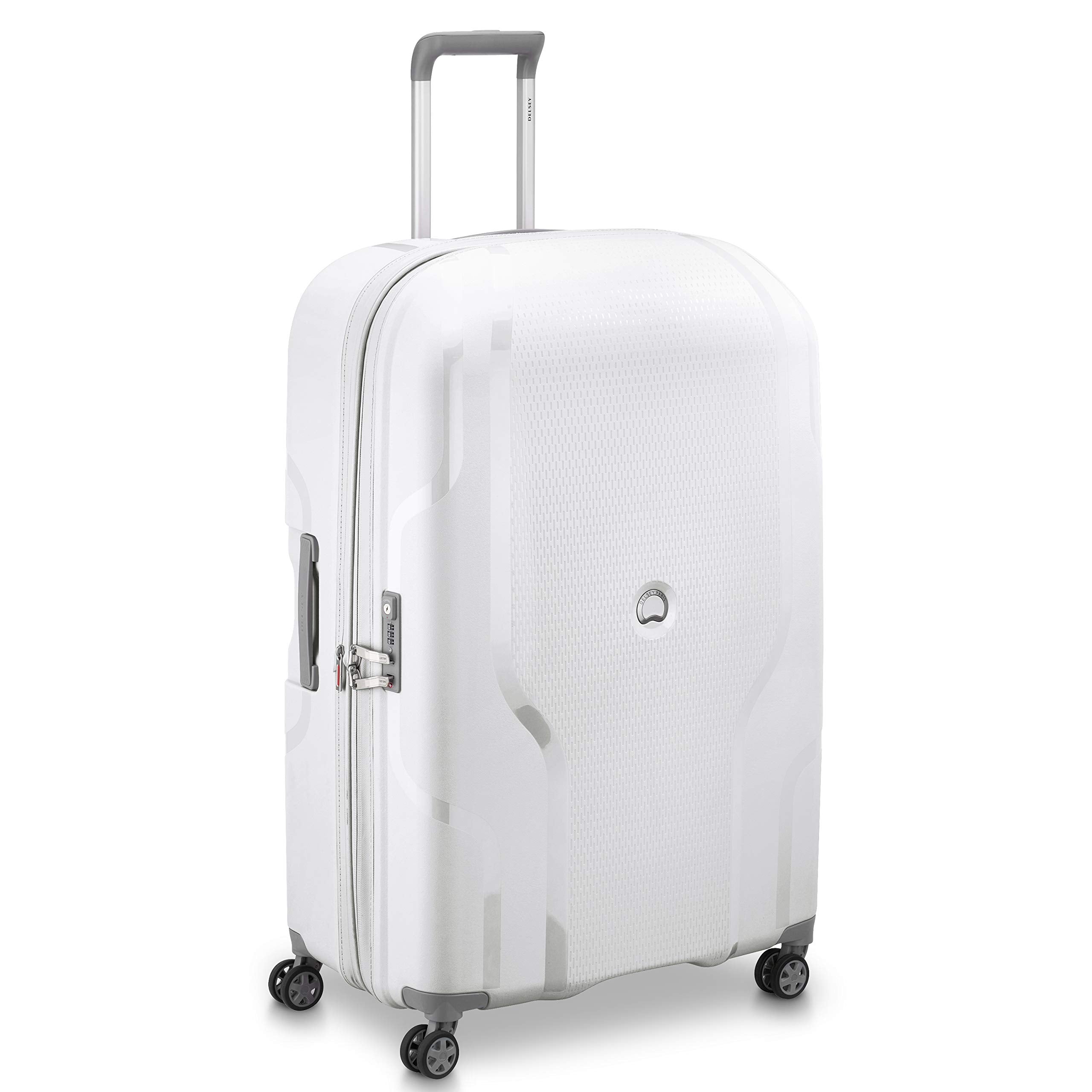 DELSEY Paris Clavel Hardside Expandable Luggage with Spinner Wheels ( WHITE , Checked-Large 30 Inch ) WHITE Checked Large 30 Inch U4