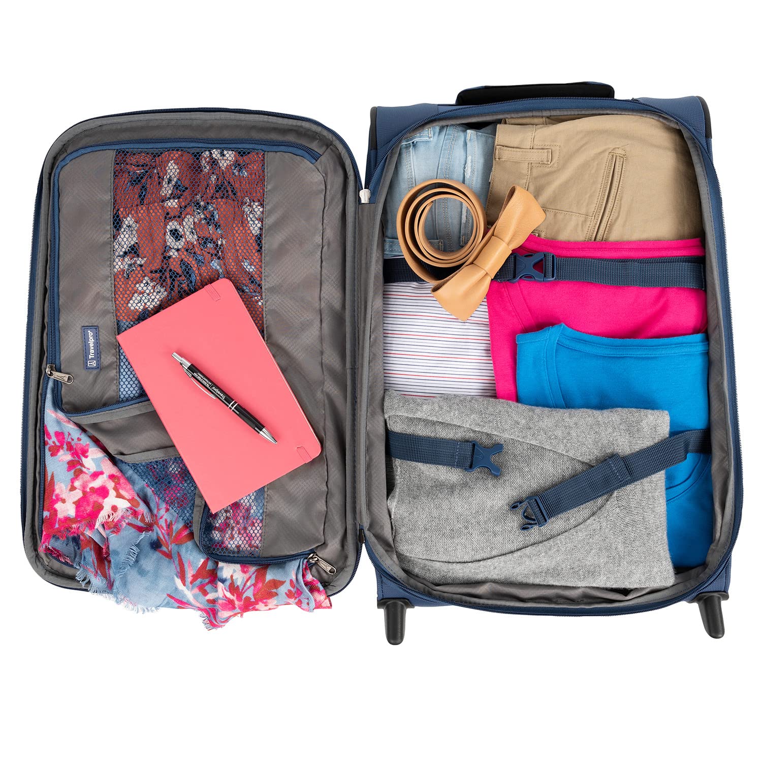 Travelpro Tourlite Softside 22" Expandable Carry-On Rollaboard (2-Wheel) Lightweight Luggage ( Blue , Carry-on 22-Inch ) Blue Carry On 22 Inch U13