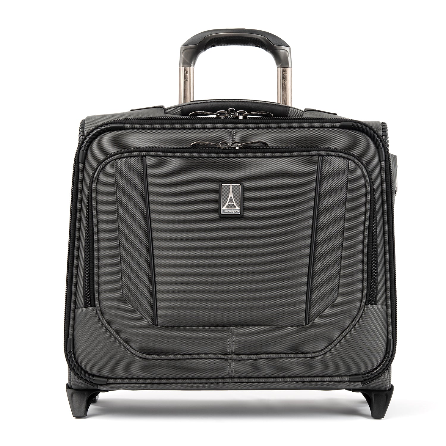 Travelpro Crew Versapack Carry-on 2 Wheel Upright Rolling Tote, 14-Inch Laptop or Tablet Pocket, Men and Women, Jet Black, 16.5-Inch ( Titanium Grey , One Size ) Titanium Grey One Size U1