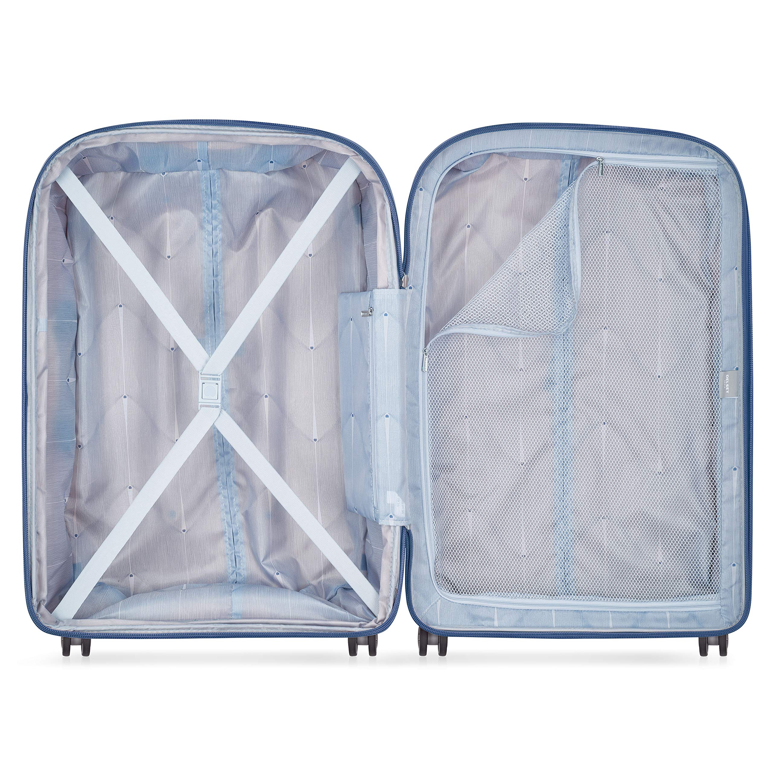 DELSEY Paris Clavel Hardside Expandable Luggage with Spinner Wheels ( BLUE JEAN , Checked-Medium 25 Inch ) BLUE JEAN Checked Medium 25 Inch U1