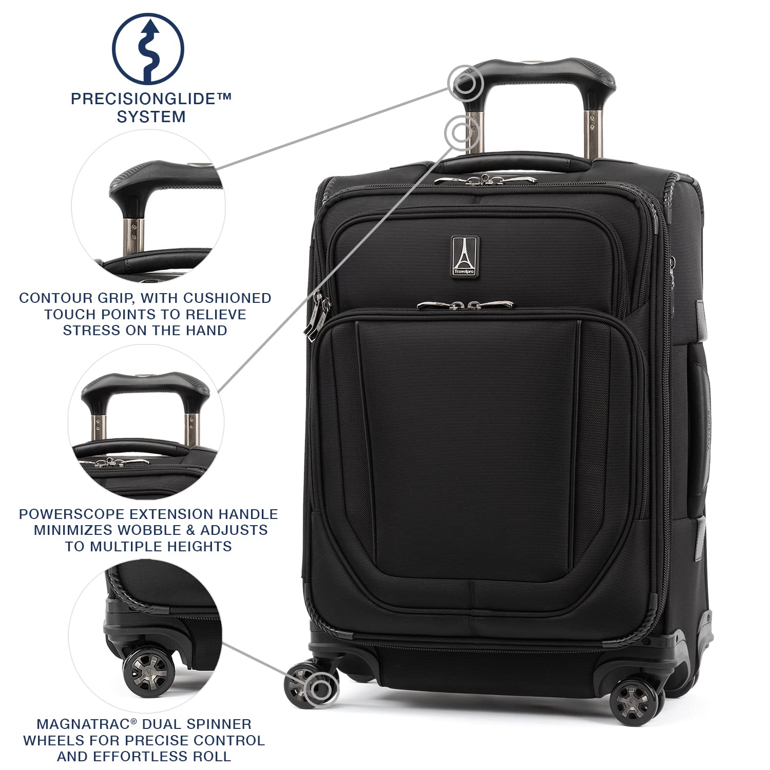 Travelpro Crew Versapack Softside Expandable Spinner Wheel Luggage ( Jet Black , Carry-On 21-Inch ) Jet Black Carry On 21 Inch U10