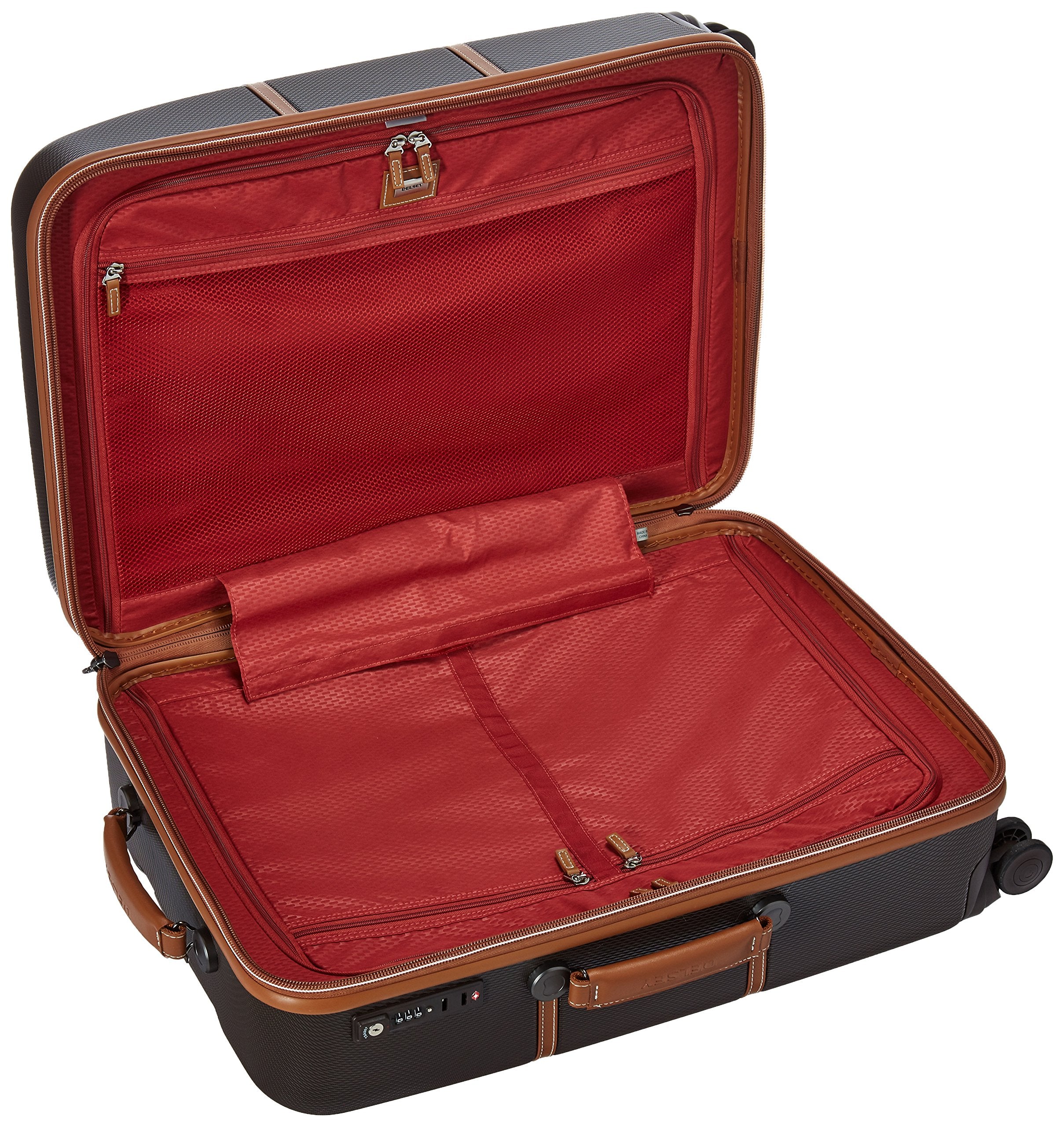 DELSEY Paris Chatelet Air 2.0 Hardside Luggage with Spinner Wheels ( Chocolate Brown , Checked-Medium 24 Inch, with Brake ) Chocolate Brown Checked Medium 24 Inch With Brake U11