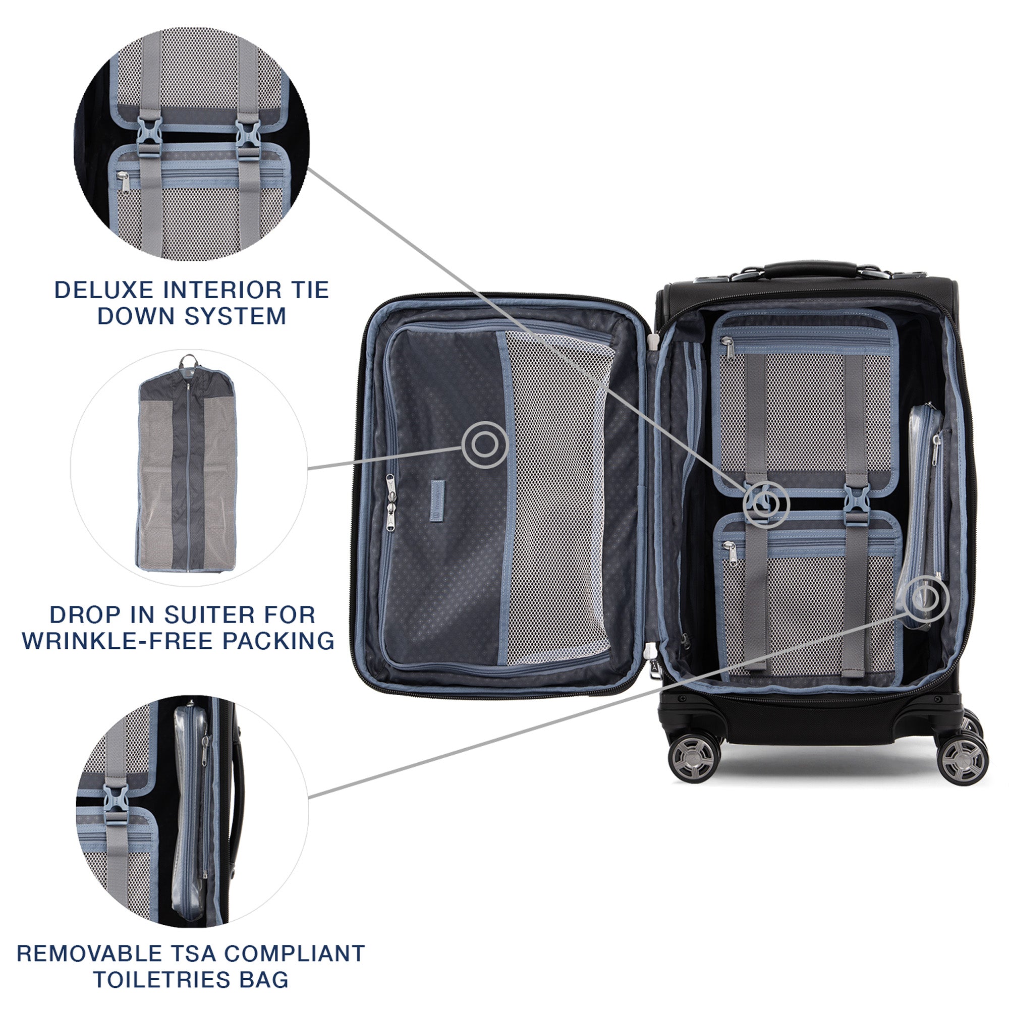 Travelpro Platinum Elite Softside Expandable Carry on Luggage, 8 Wheel Spinner Suitcase, USB Port, Suiter, Men and Women, Carry On 21-Inch ( Shadow Black , Carry-On 21-Inch ) Shadow Black Carry On 21 Inch U35