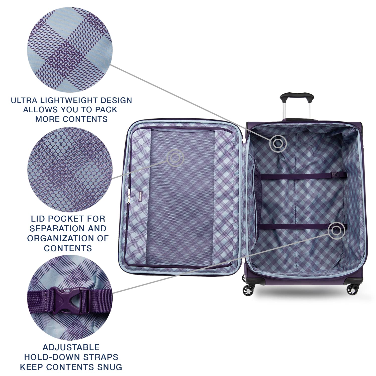 Travelpro Maxlite 5 Softside Expandable Luggage with 4 Spinner Wheels, Lightweight Suitcase, Men and Women U1