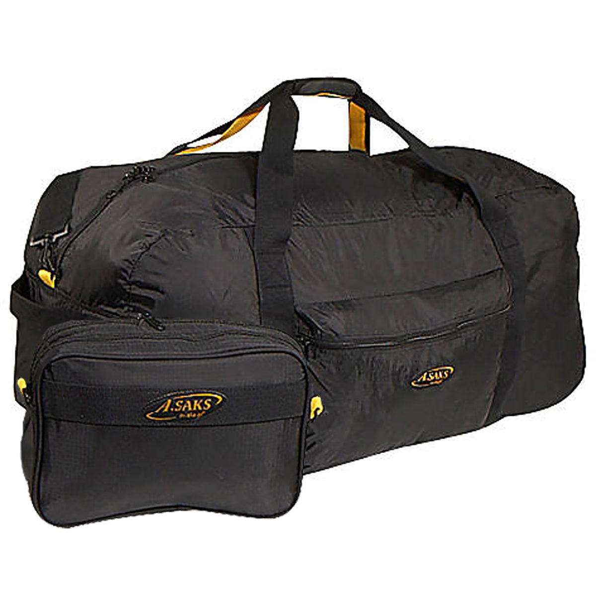 A.Saks 36” Lightweight Folding Duffel w/Pouch ( Black , One Size ) Black One Size U5