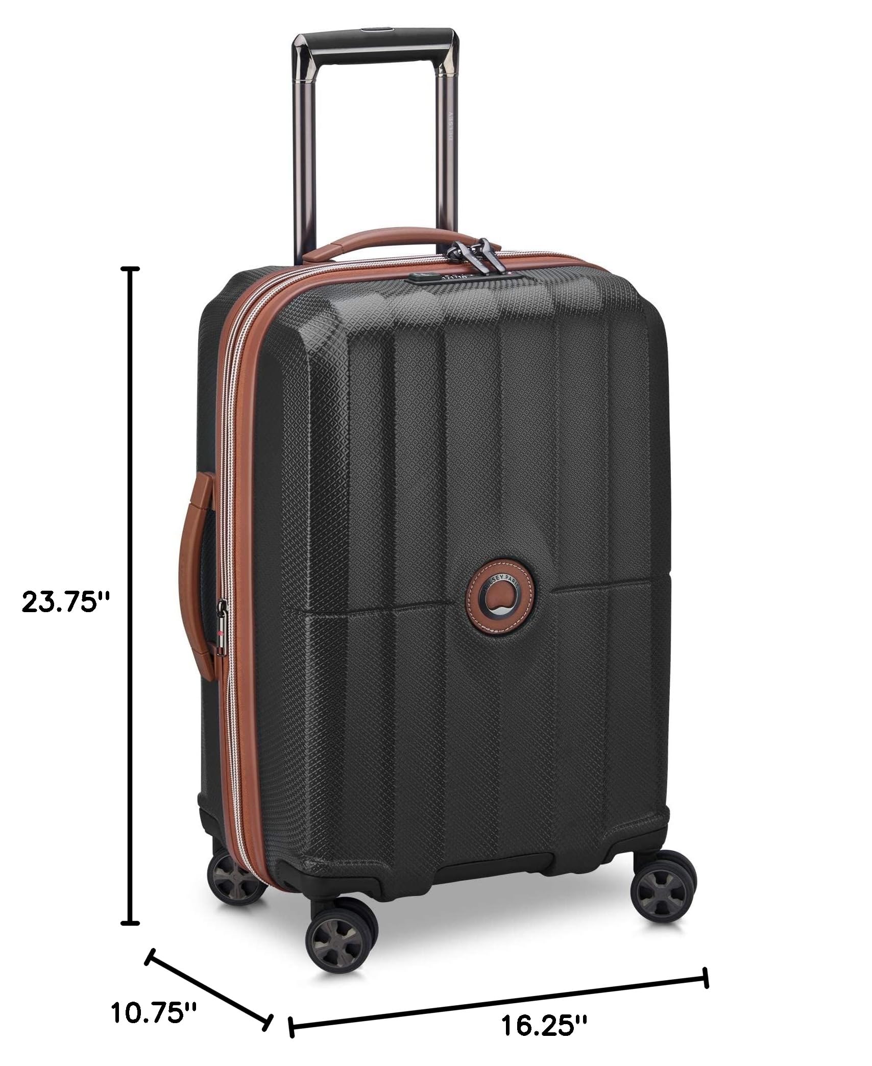 DELSEY PARIS Carrousel Hardside Expandable Luggage with Spinner Wheels ( Black , Checked-Medium 24 Inch ) Black Checked Medium 24 Inch U8