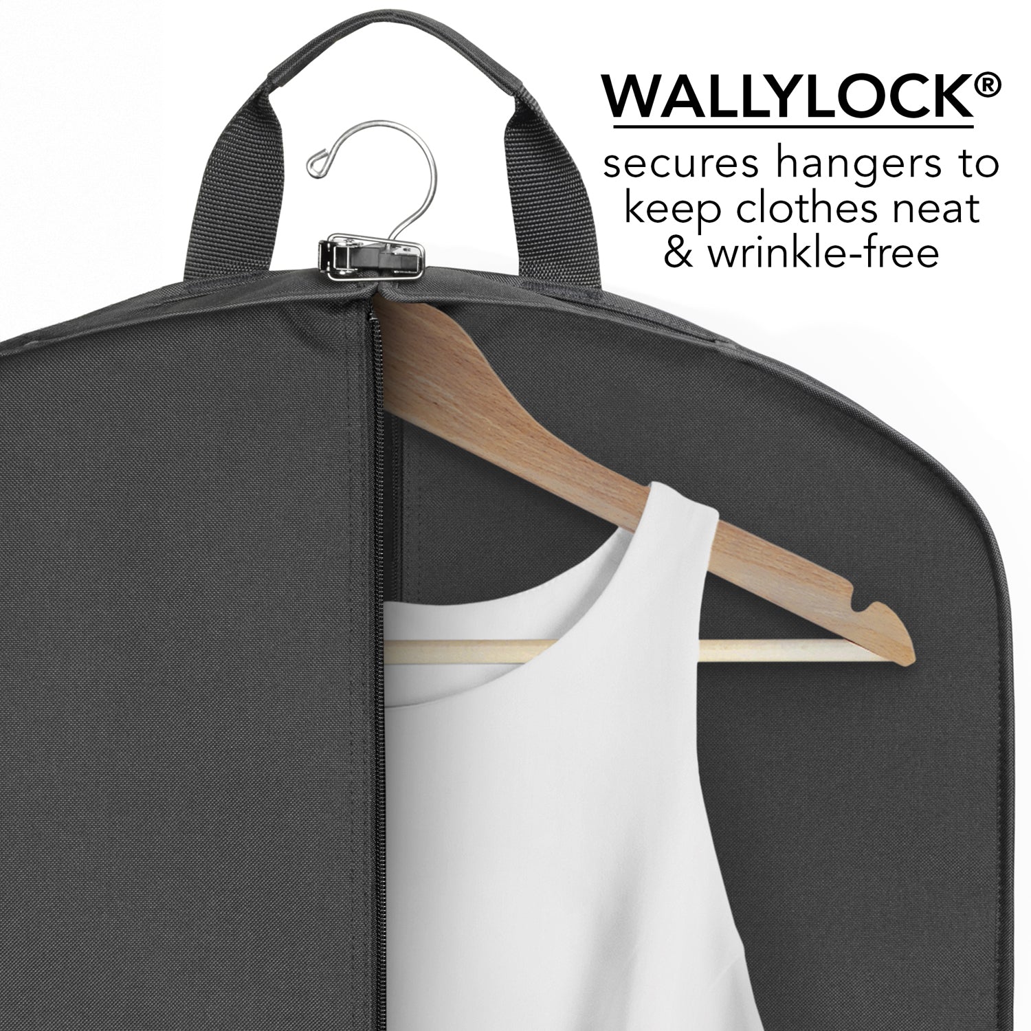 WallyBags® 52” Deluxe Travel Garment Bag with two pockets ( Black , 52-inch ) Black 52 Inch U2