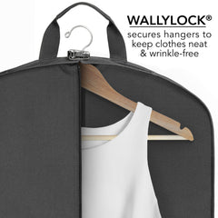 WallyBags® 52” Deluxe Travel Garment Bag with two pockets ( Black , 52-inch ) Black 52 Inch U2