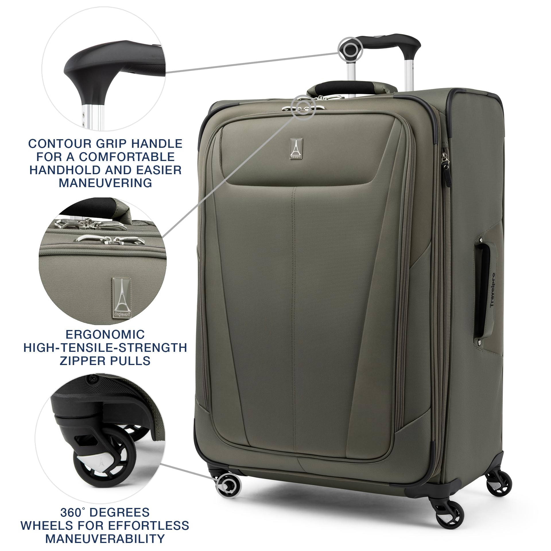 Travelpro Maxlite 5 Softside Expandable Luggage with 4 Spinner Wheels, Lightweight Suitcase, Men and Women ( Slate Green , Checked-Large 29-Inch ) Slate Green Checked Large 29 Inch U8