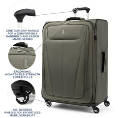 Travelpro Maxlite 5 Softside Expandable Luggage with 4 Spinner Wheels, Lightweight Suitcase, Men and Women ( Slate Green , Checked-Large 29-Inch ) Slate Green Checked Large 29 Inch U8