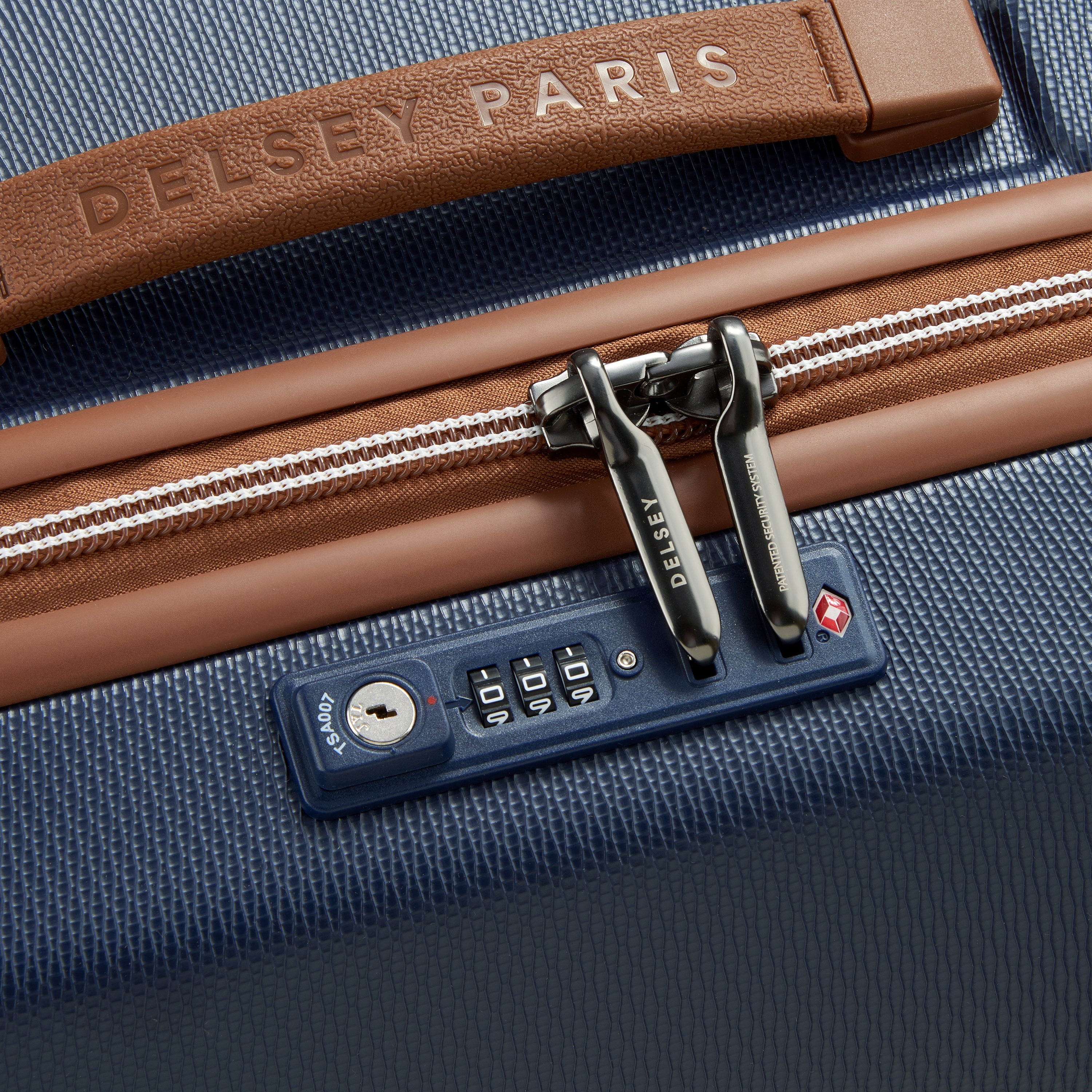 DELSEY Paris Chatelet Air 2.0 Hardside Luggage with Spinner Wheels ( Navy Blue , Checked-26 Inch Trunk ) Navy Blue Checked 26 Inch Trunk U3
