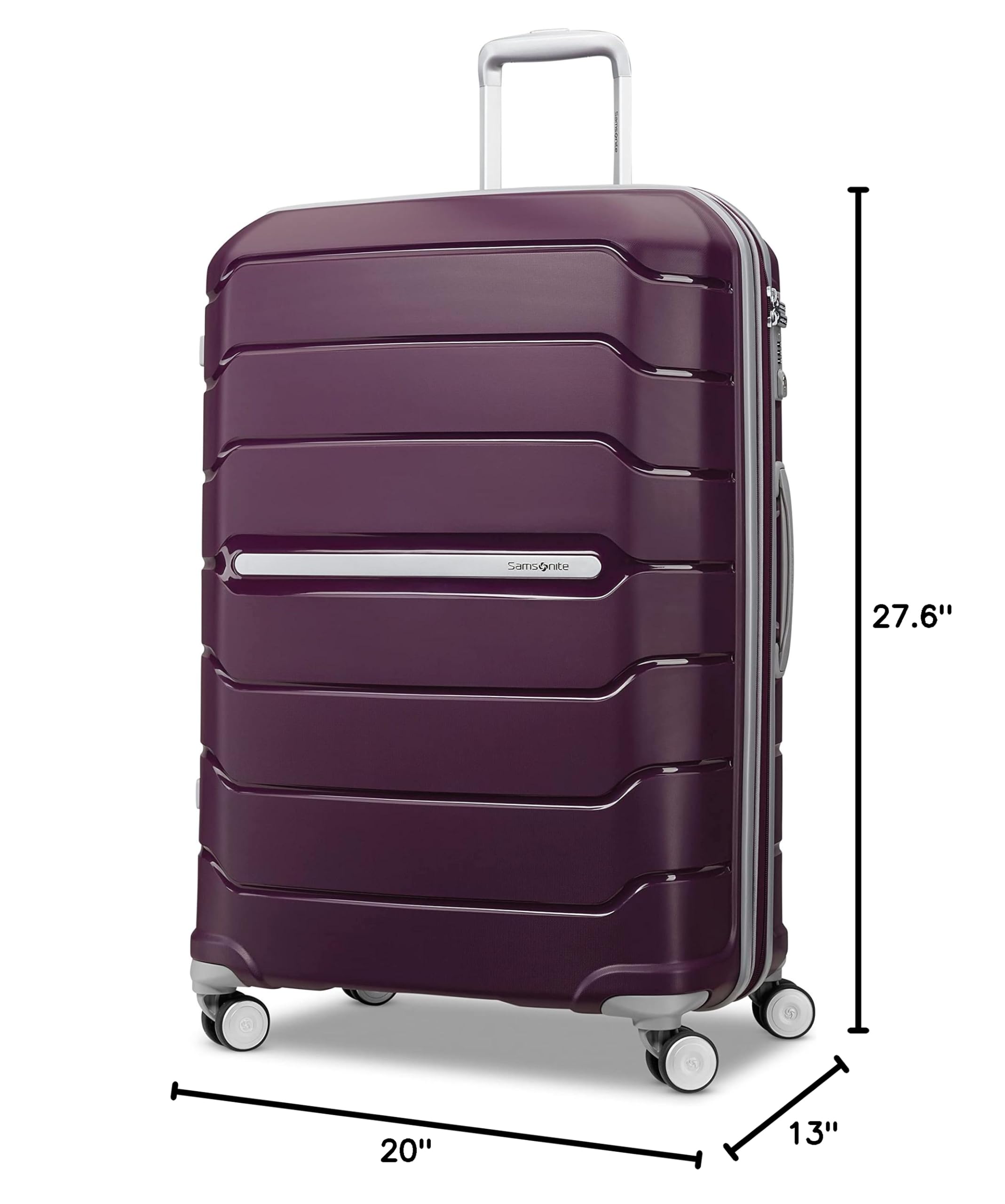 Samsonite Freeform Hardside Expandable with Double Spinner Wheels ( Amethyst Purple , Checked-Large Spinner ) Amethyst Purple Checked Large Spinner U21