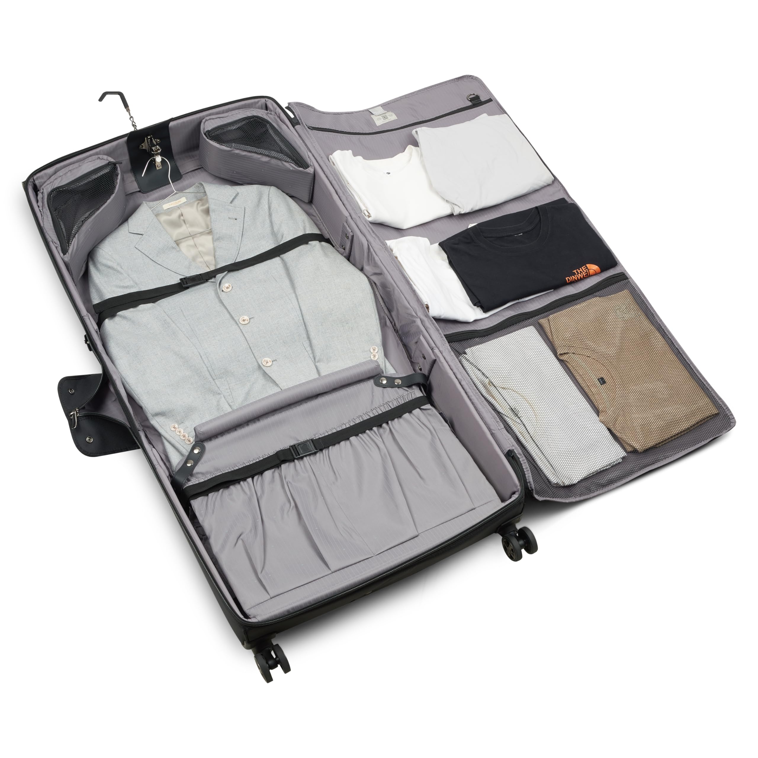 DELSEY Paris Helium DLX Carryon Garment Bag with Spinner Wheels ( Black , 24 Inch ) Black 24 Inch U9