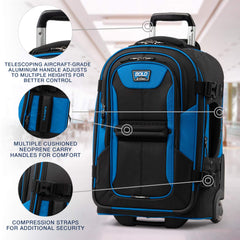 Travelpro Unisex-Adult Bold Softside Expandable Rollaboard Upright Luggage ( Blue/Black , Carry-On 22-Inch ) Blue/Black Carry On 22 Inch U7