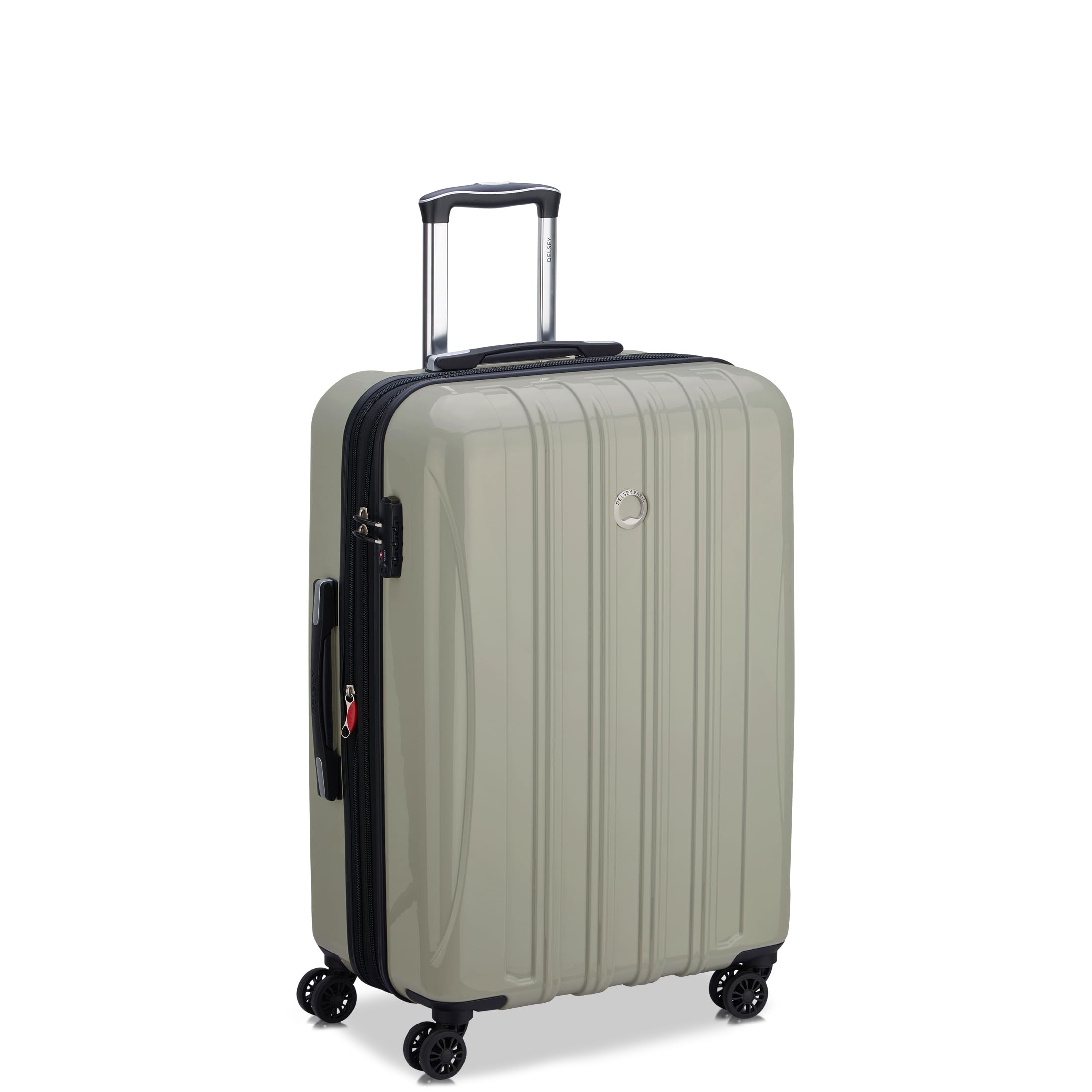 DELSEY Paris Helium Aero Hardside Expandable Luggage with Spinner Wheels ( Latte , Checked-Medium 25 Inch ) Latte Checked Medium 25 Inch U3