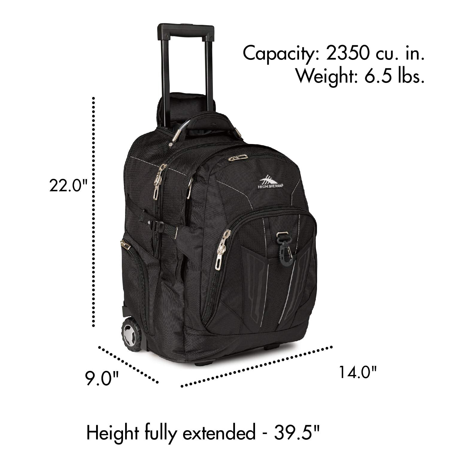 High Sierra Wheeled Backpack ( Black , One size ) Black One Size U2