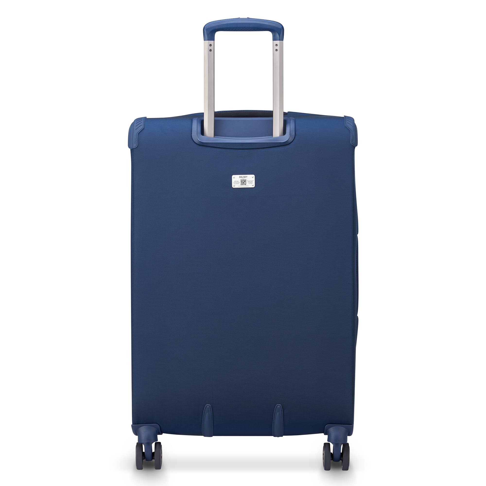DELSEY Paris Helium DLX Softside Expandable Luggage with Spinner Wheels ( Navy Blue , Checked-Medium 25 Inch ) Navy Blue Checked Medium 25 Inch U3