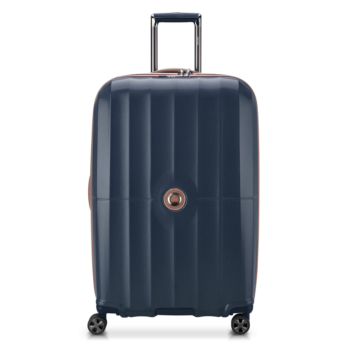 DELSEY Paris Carrousel Hardside Expandable Luggage with Spinner Wheels Navy Checked Large 28 Inch U1