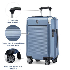Travelpro Platinum Elite Hardside Expandable Spinner Wheel Luggage TSA Lock Hard Shell Polycarbonate Suitcase ( Dark Sky Blue , Carry-on 21-Inch ) Dark Sky Blue Carry On 21 Inch U5
