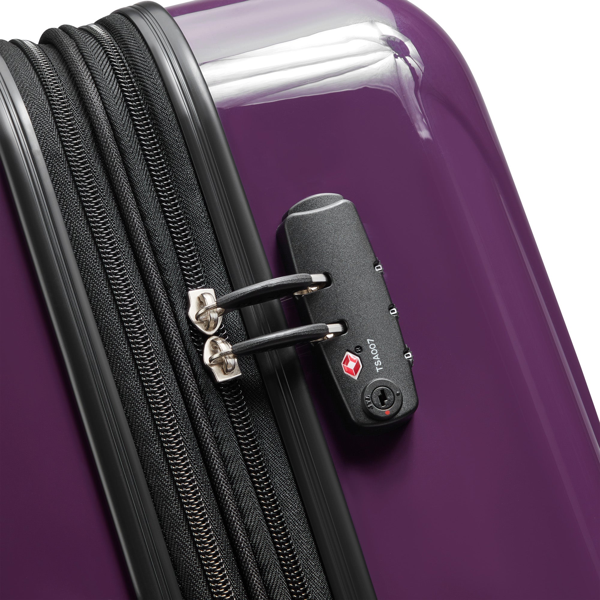 DELSEY Paris Helium Aero Hardside Expandable Luggage with Spinner Wheels ( Plum , Checked-Medium 25 Inch ) Plum Checked Medium 25 Inch U6