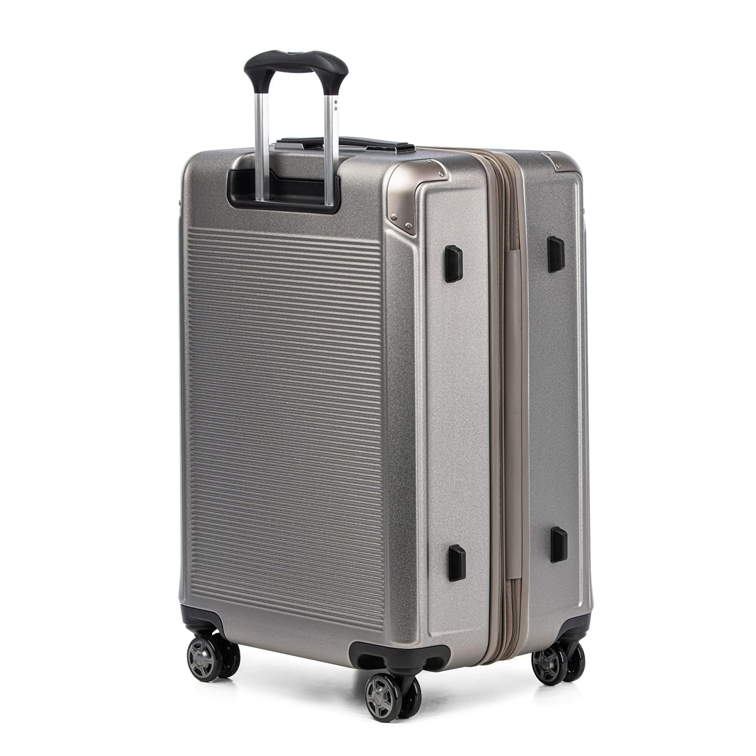 Travelpro Platinum Elite Hardside Expandable Spinner Wheel Luggage TSA Lock Hard Shell Polycarbonate Suitcase ( Metallic Sand , Checked- Medium 25-Inch ) Metallic Sand Checked Medium 25 Inch U2