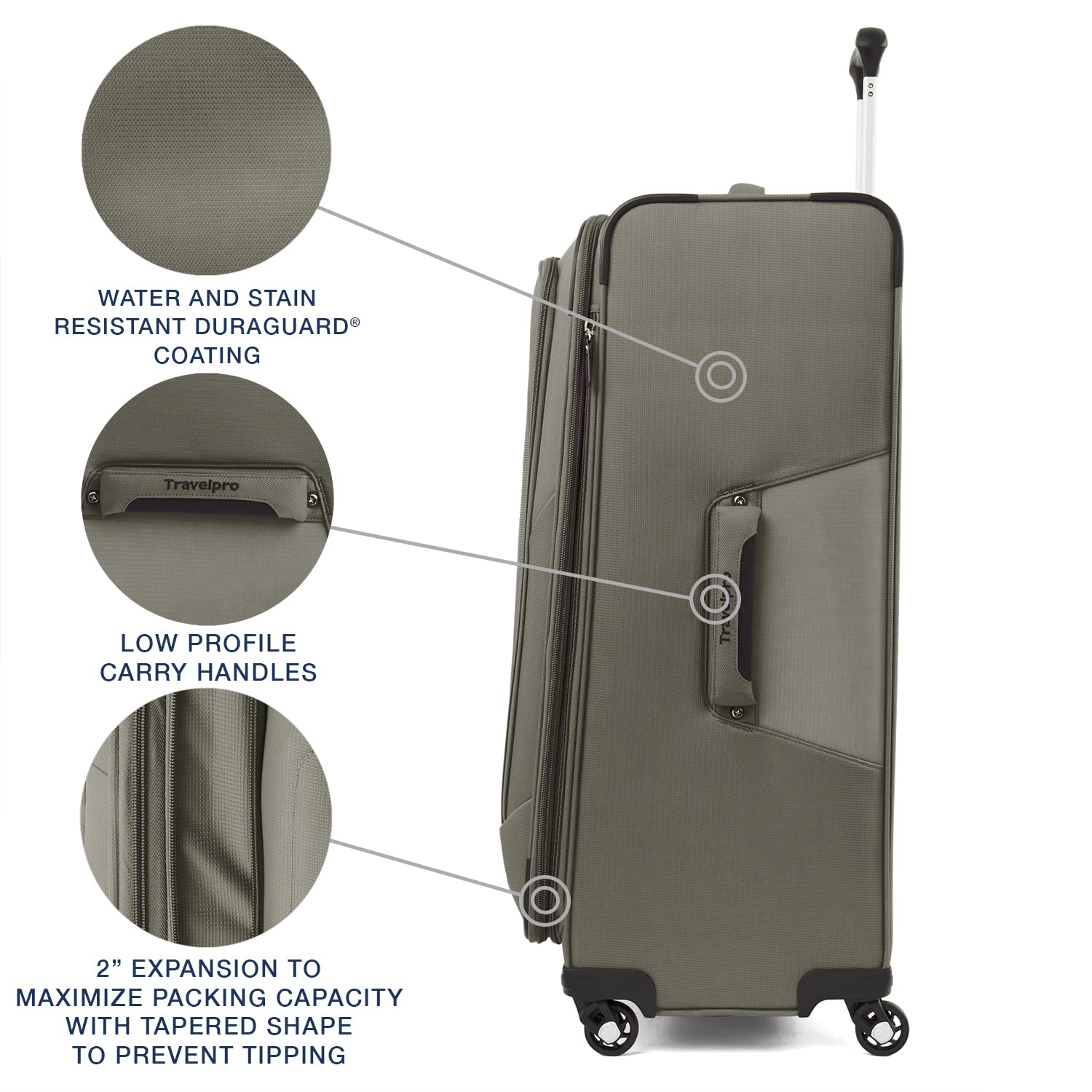 Travelpro Maxlite 5 Softside Expandable Luggage with 4 Spinner Wheels, Lightweight Suitcase, Men and Women Slate Green Checked Large 29 Inch U7