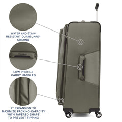 Travelpro Maxlite 5 Softside Expandable Luggage with 4 Spinner Wheels, Lightweight Suitcase, Men and Women Slate Green Checked Large 29 Inch U7
