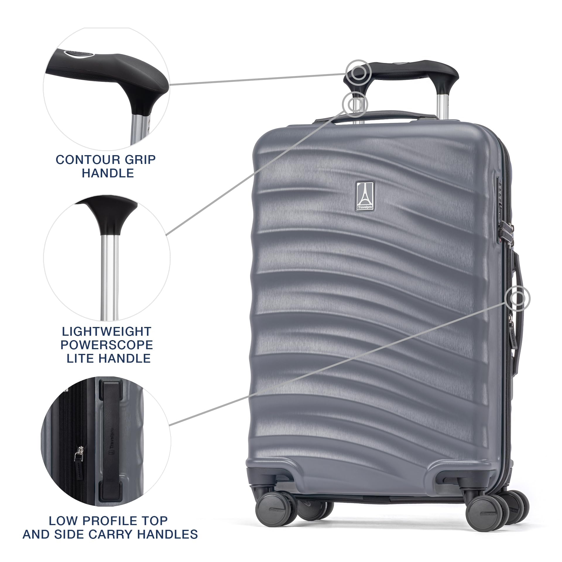 Travelpro Maxlite Air V2 Hardside Expandable Luggage, 8 Spinner Wheels, Lightweight Hard Shell Suitcase, TSA lock ( Shadow Grey , Carry On 21-Inch ) Shadow Grey Carry On 21 Inch U3