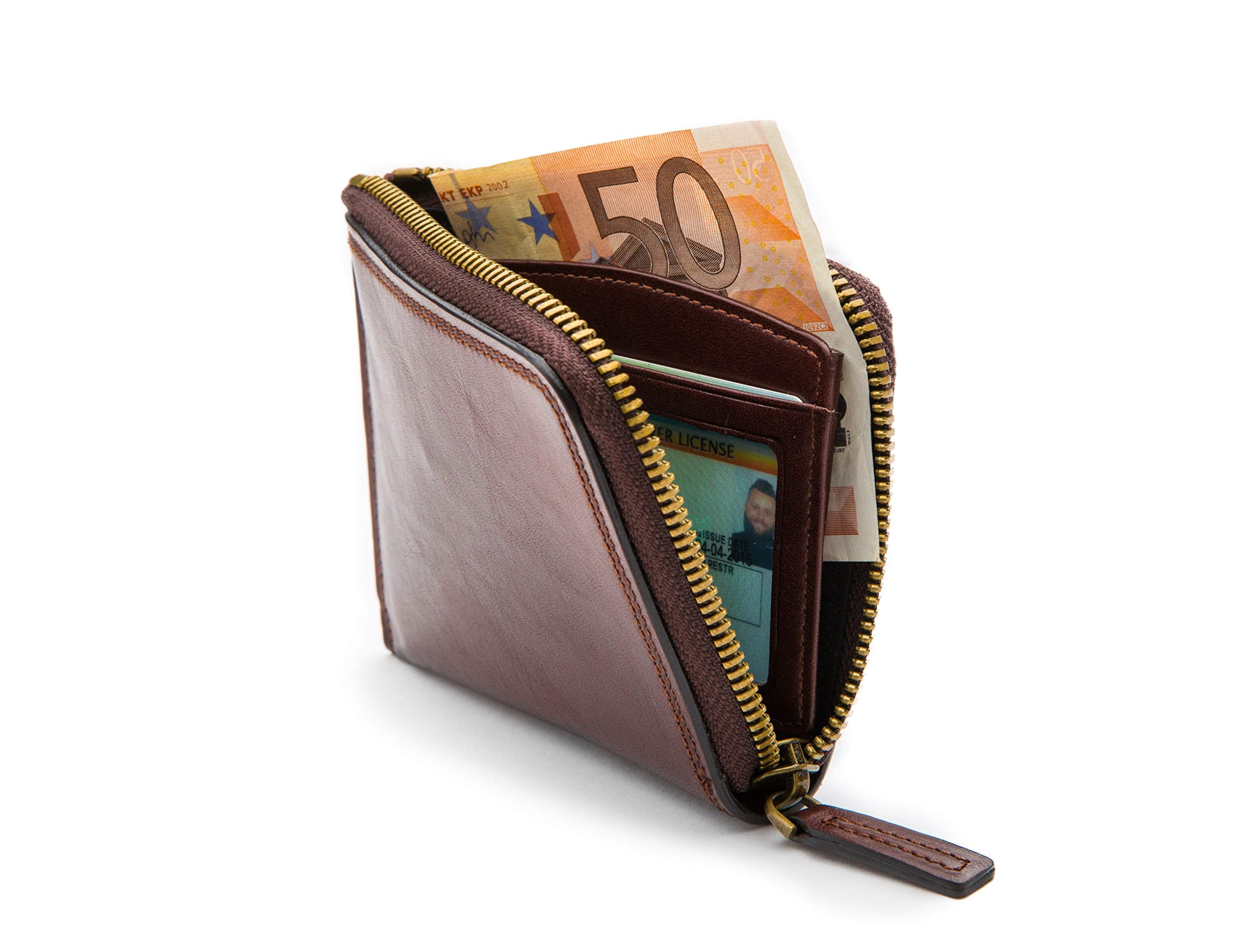 Bosca Dolce Zip Wallet - Euro Size - Rfid ( Dark Brown , One Size ) Dark Brown One Size U2