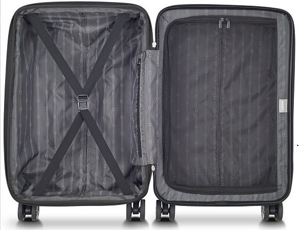 DELSEY Paris Jessica Hardside Expandable Luggage with Spinner Wheels ( Black , Checked-Medium 25-Inch ) Black Checked Medium 25 Inch U4