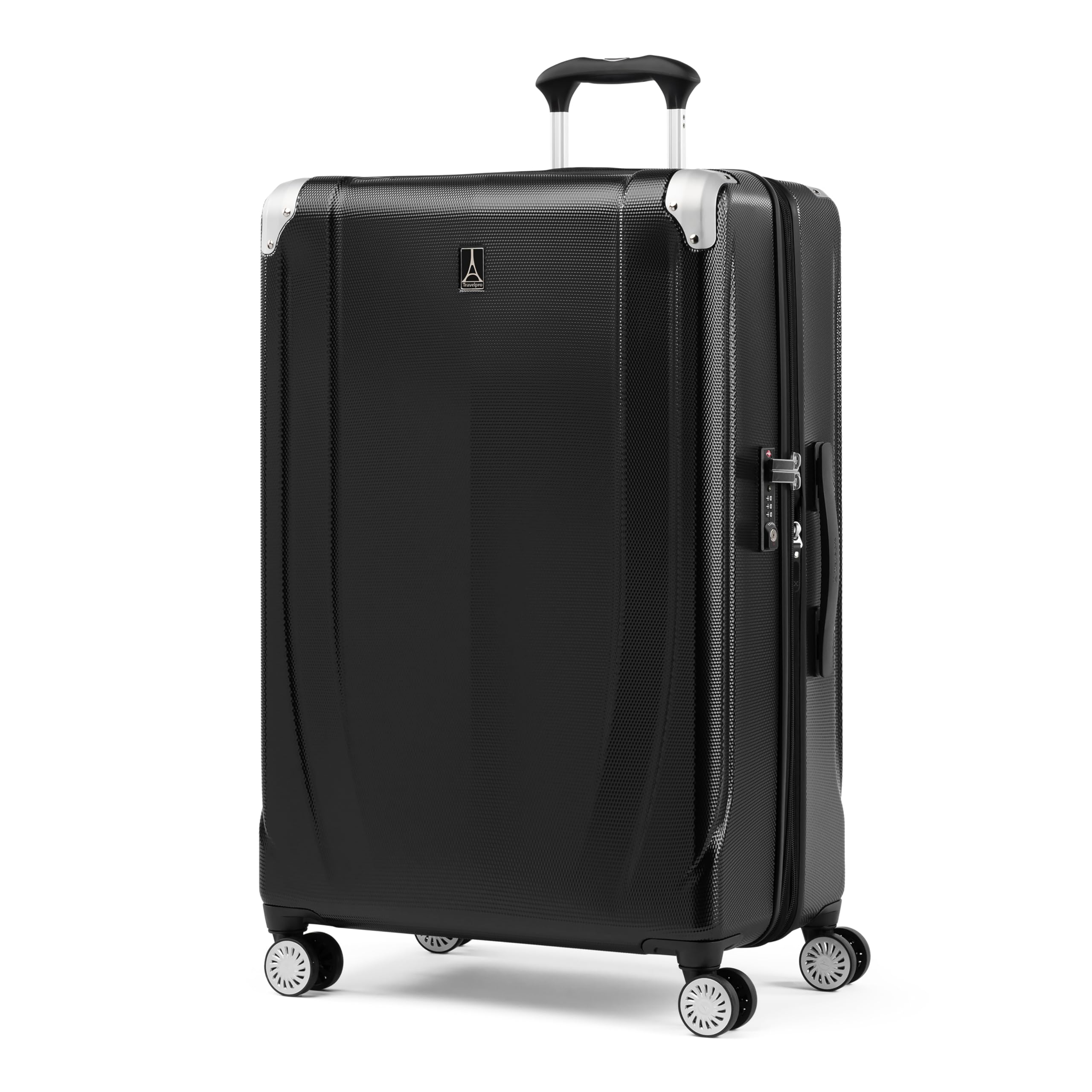 Travelpro Pathways 3 Hardside Expandable Luggage, 8 Spinner Wheels, Lightweight Hard Shell Suitcase ( Black Knight , Checked Large 28 Inch ) Black Knight Checked Large 28 Inch U10